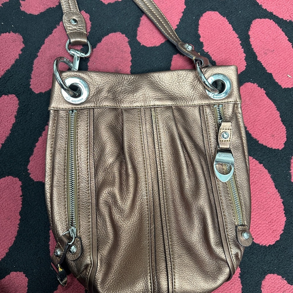 Metallic Bronze leather Women's Shoulder Bag